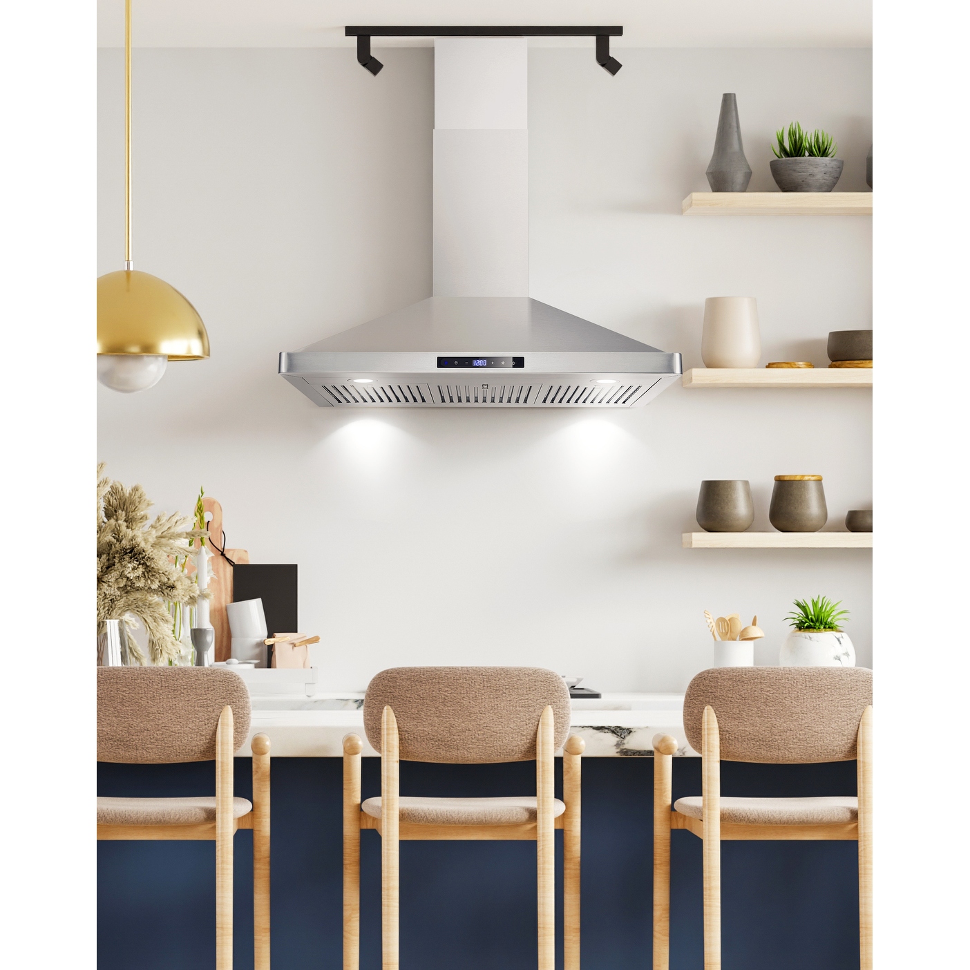 Cosmo 36 in. Ducted Wall Mount Range Hood with Soft Touch Digital Controls,  LED Lights in Stainless Steel - 36 - Bed Bath & Beyond - 36845881